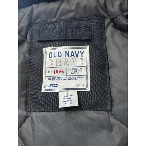 Old Navy Vintage Y2K Utility Jacket Thick Mens Large Full Zip Work Black - Picture 6 of 10